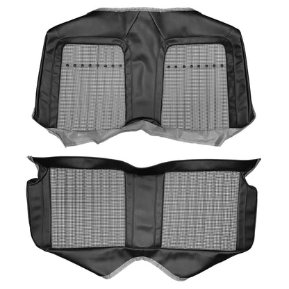 69 CAMARO "DELUXE" FIXED HARDTOP CLOTH UPHOLSTERY- SRM BLACK/WHITE HOUNDSTOOTH/BLACK