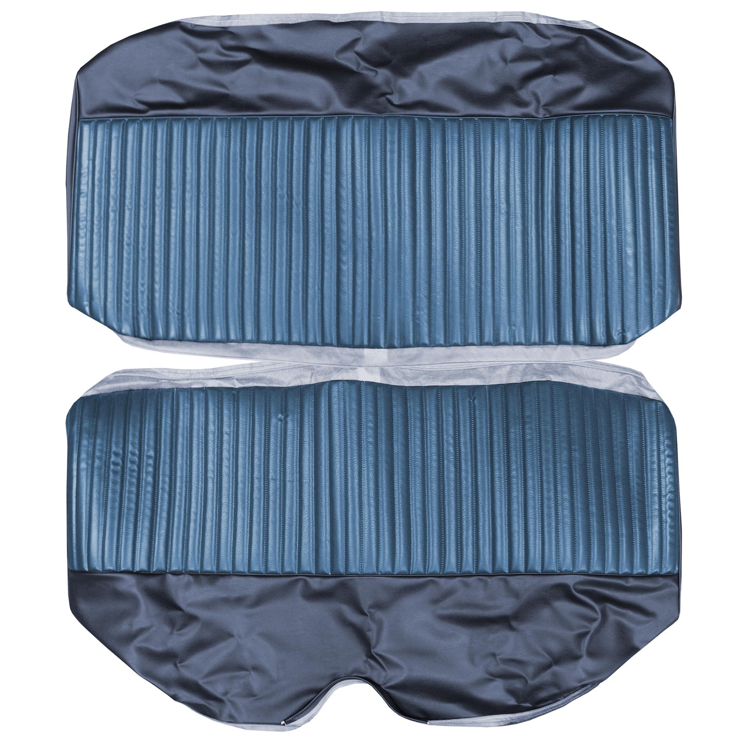 70 DART SWINGER "DELUXE" HTP REAR UPHOLSTERY - LIGHT BLUE/DARK BLUE