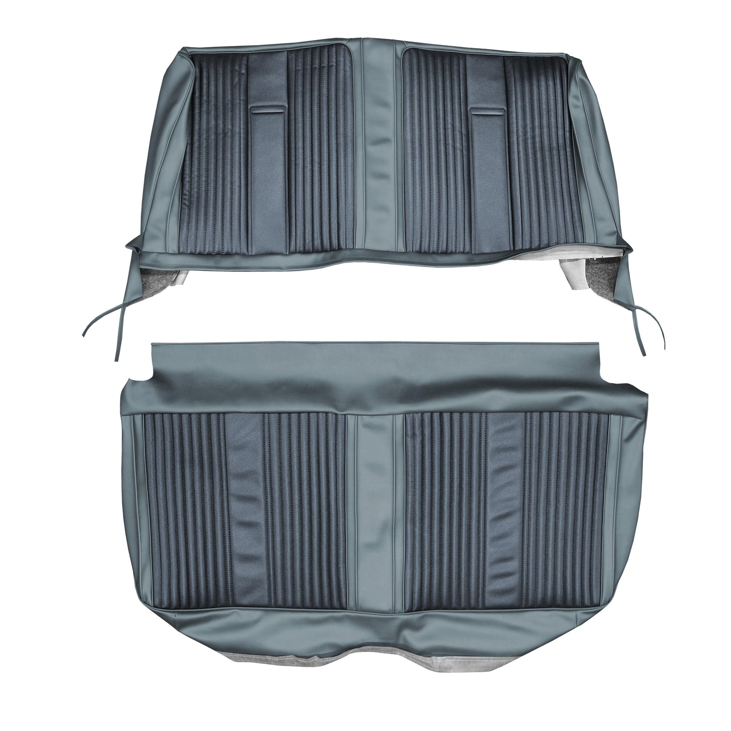 67 BELVEDERE II 4-DR/WAGON BENCH SEAT UPHOLSTERY- NAVY/LIGHT BLUE