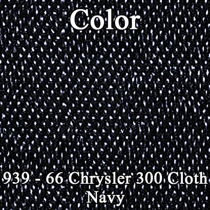 66 CHRYSLER 300 RECLINING BUCKET CLOTH SEAT UPHOLSTERY - SRM BLUE CLOTH/NAVY