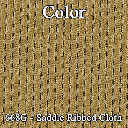 74 CAMARO "DELUXE CLOTH" DOOR PANELS (PRE-ASSEMBLED) - SRM SADDLE RIBBED CLOTH/SADDLE