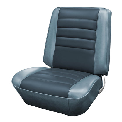 65 CHEVELLE/MALIBU BUCKET SEAT UPHOLSTERY - DARK BLUE/LIGHT BLUE